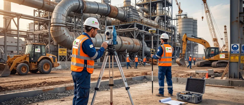 Levantamiento topográfico de alta precisión para proyectos de construcción, infraestructura industrial y desarrollo de obras civiles