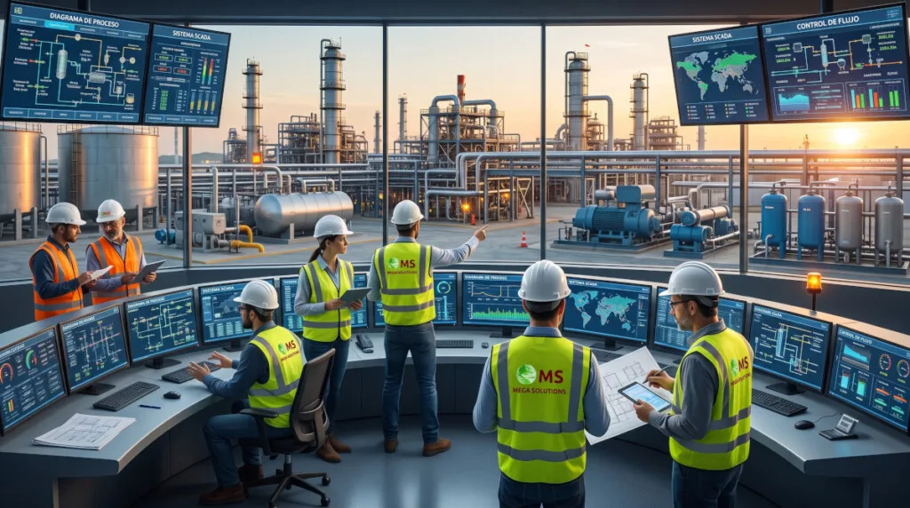 Ingeniería y análisis de procesos industriales para optimizar sistemas de producción, transporte, tratamiento de fluidos y operaciones energéticas.